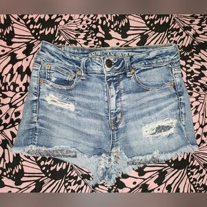 American Eagle Outfitters Distressed Blue Jean Shorts